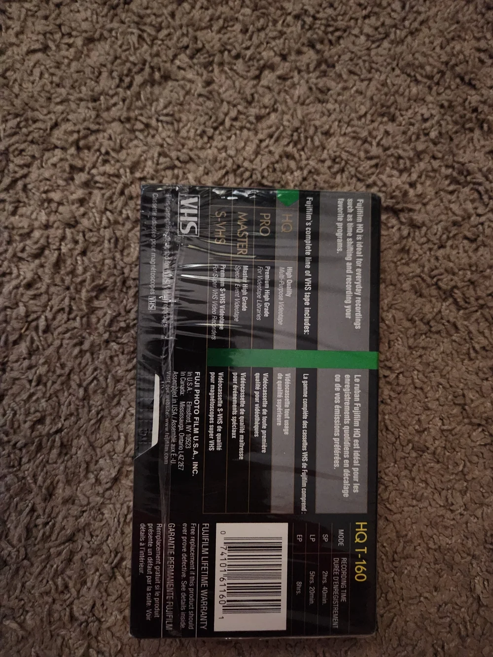 Fuji Hq 160 T-160 8 Hours High Quality Grade Vhs Video Tape Film NEW SEALED